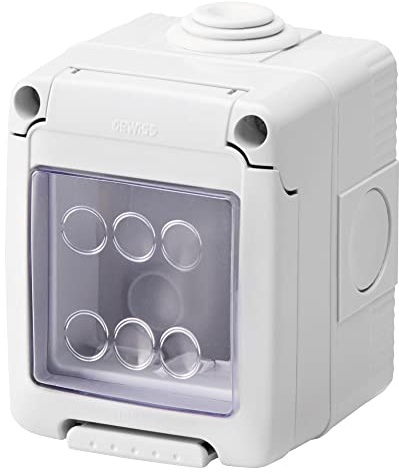 Gewiss Caja de superficie estanca Serie 27 para mecanismos SYSTEM de , IP55-2 Módulos, Gris RAL 7035, GW27042DY