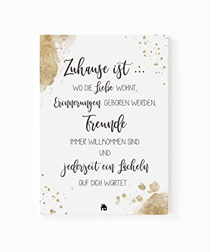 Yuweli® Geschenkkarte Zuhause ist mit Umschlag Glückwunsch-Karte zum Hausbau Richtfest Eigenheim Umzug Einzug