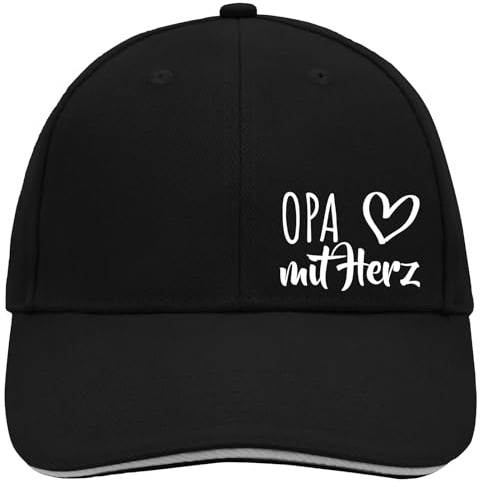 Huuraa Cappy Mütze Opa mit Herz Geschenk | Baseballkappe Basecap Kappe Geschenkidee Unisex Baseball Cap