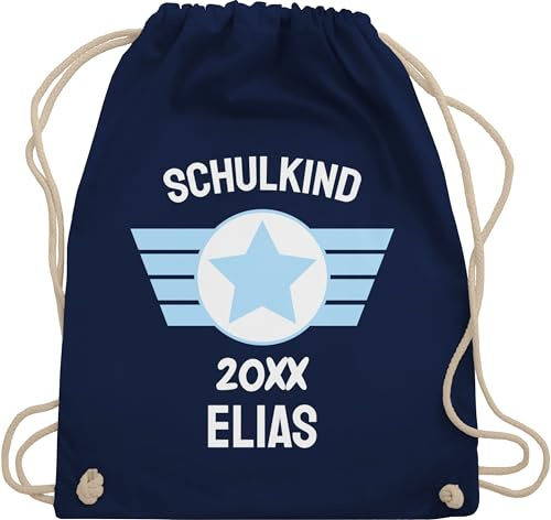 Turnbeutel Rucksack - Schulanfang Einschulung - Schulkind 2026 - Unisize - Navy Blau - 2025 erster schultag sportbeutel schulanfänger 1.klasse beutel schulbeutel einschulung-schulkind