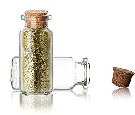 BigDean 60 Stück 10 ml Glasfläschchen mit Korken ca. 5x2cm Mini Fläschchen