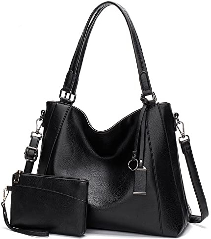 Long Keeper Veganes Leder Tote Handtaschen Frauen Große Kapazität Hobo Umhängetasche Crossbody Satchel Taschen mit Kleiner Geldbörse