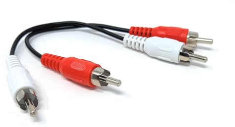 DRUT RCA to RCA Phono Twin Jack to Jack Cable, 15cm Black | Durable, reliable connectors. No drivers needed, plug & play. Great for turntables, amplifiers, TVs, and home Hi-Fi systems.
