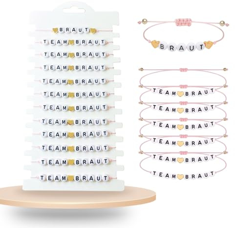 JurciCat Jga frauen 12er set armbänder Team braut jga armbänder Geeignet für Dates Partys Hochzeiten