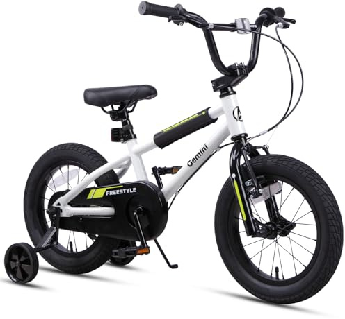 AVASTA Gemini 12 14 16 18 Zoll Kinderfahrrad BMX Style Fahrrad mit Stabilisatoren & Kickstand für 2-10 Jahre alte Kleinkinder Jungen Mädchen, Mehrere Farben