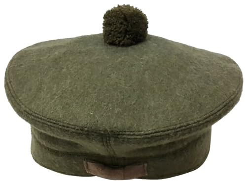 STITCHIFY Tam O Shanter Hut Militär Bonnet Baskenmütze Balmoral Schottische Armee Kappe, khaki, 7.875