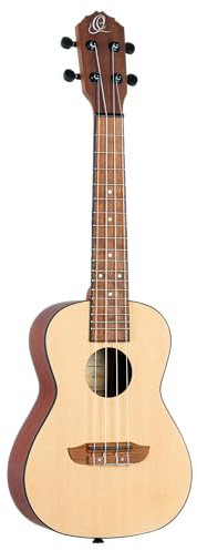 Ortega Guitars Konzert Ukulele Akustisch – Bonfire Series – Fichte, Sapele, Natur (RU4) | Nylonsaiten, Fichtendecke & Sapele-Korpus Satin-Finish