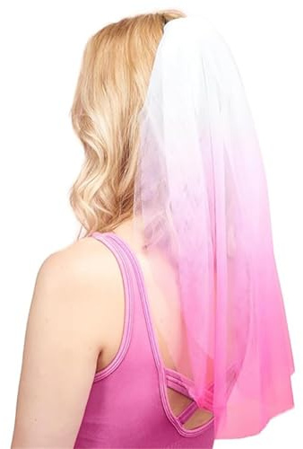 ZSYTF Rosa Hochzeit Schleier Haarkamm Braut Hochzeit Kopfschmuck für Braut Kurzschleier Kopfschmuck Hochzeit Tee Party Schleier, Pk, 7.375