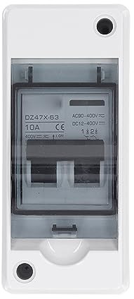 DC Miniatur Leistungsschalter, 2P 10A Mini Haus Leistungsschalter IP65 Wasserdichter Trennschalter DIN Schienen Leistungsschalter für Solar PV System