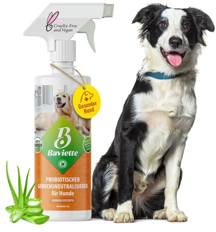 Baviette Spray 500ml – Geruchsneutralisierer für Hundehaushalte – mit natürlichen Mikroorganismen – geruchlos, chlorfrei & materialschonend – geeignet für Textilien, Möbel, Teppiche & Auto