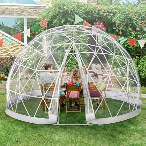 FANYING Outdoor-Gartenkuppel, 12 x 7,2 Fuß, Blasenzelt, TPU-Zelte, wetterfestes Gewächshaus, Gartenzelt, Pavillons, Zuhause für Hinterhof, Camping, Party-Event (transparent)