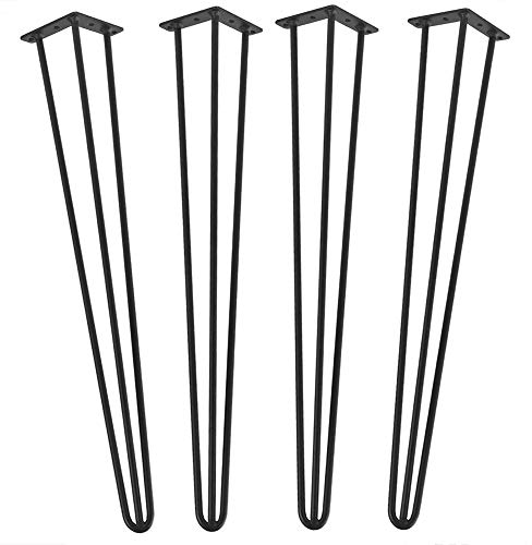 asdchZen Möbelbeine Haarnadelbeine 70 cm Möbelbeine Schwarze Tischbeine Schreibtischbeine Aus Metall Industrielle Stützfüße Für Beistelltischstange, 3 Stangen 4Er-Pack (100 cm)..