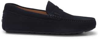 BOSS Herren Noel Mocc Mokassins aus Veloursleder mit Pennyloafer-Detail Größe