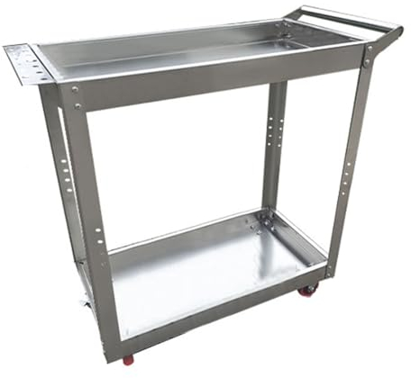 YCOVSFP 2-stufiger Servicewagen Mit Rollen, Werkzeugwagen, Allzweck-Servicewagen, Robuster Schraubendreherhalter for Allzweckwerkzeuge, Servicewagen for Lager, Fabrik, Garage, Werkzeug-Organizer