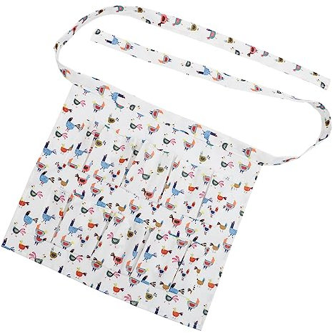 Amosfun Delantal Para Recoger Huevos De Gallina Con Múltiples Bolsillos, Tamaño M, Tela Gruesa Resistente, Color Natural, Para Uso Granja y Recogida De Huevos, Aporta Comodidad y Funcionalidad