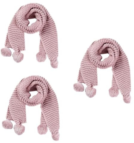 SOIMISS Schal Baby 3st Wollschal Kinder Warmer Schal Kinderschal Winterschal Für Schals Für Flauschiger Kugelschal Rosa Winterschal