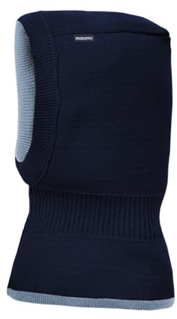 maximo Schlupfmütze zum Wenden Wendemütze Kindermütze Strumhaube Balaklava Kinder - Made in Germany Winter Herbst-Winter - 55 cm blau