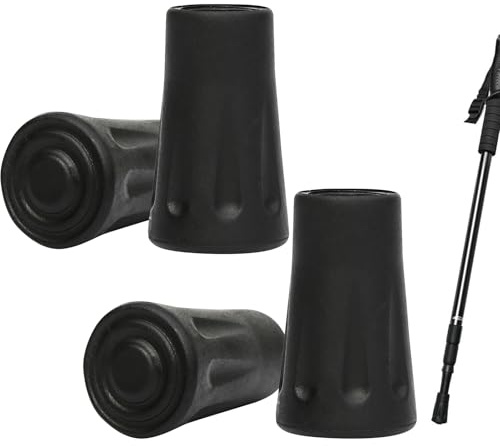 4 Stück Wanderstöcke Gummipuffer, Gummipuffer für Wanderstöcke, 2 Paar Wanderstock Spitze, 12mm Nordic Walking Stöcke Gummipuffer für Trekking, Krücken Ggummi, Gehstock Gummipuffer, Gummi Puffer