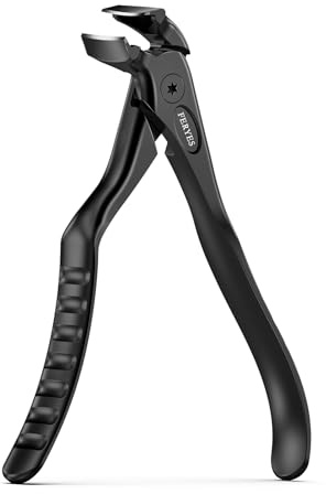 FERYES Ongles ergonomique antidérapant à long manche pour personnes âgées, tête coudée unique, large ouverture de mâchoire, coupe-ongles d'orteils avec récupérateur