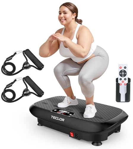 Teclor Premium Vibration Plate Exercise Machine for Lymphatic Drainage, Weight Loss, Whole Body Workout Power Vibration Plate, Shake Plate,Home Gym Fitness Equipment,Black