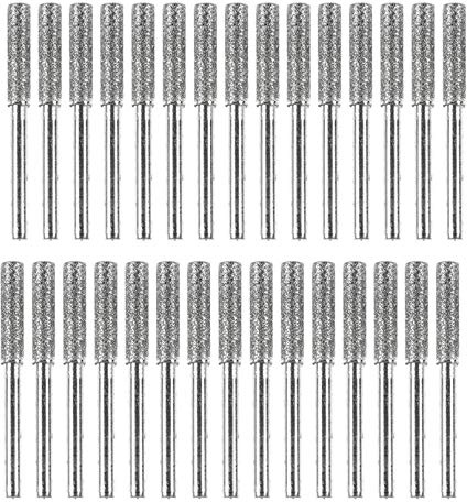 Eighosee 30 Pieces Chainsaw Sharpener Stone Burr Grinding Stone File, Polishing Grinding Tool Grinding Bits, 5/32 Inch/ 4 mm