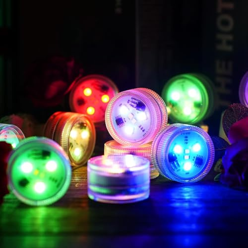 ALED LIGHT Unterwasser Lichter Mini Licht RGB Multi Mehrfarbige Teichbeleuchtung Wasserdichte Teelichter(6pcs)