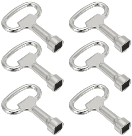 LNSYSNS 6 Stück Wasserhahn Schlüssel, Vierkantschlüssel 8 mm, Zinklegierung Schwenkbarer Wasserhahn Aufsatz, 13,5 x 8 x 8 mm Hahnverlängerung Schlüssel für Verteilerkasten, Heizkörper