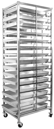 Commercial Bun Pan Rack with Wheels, Heavy-Duty Steel Storage Trolley for Efficient Bakery, Kitchen, and Restaurant Organization