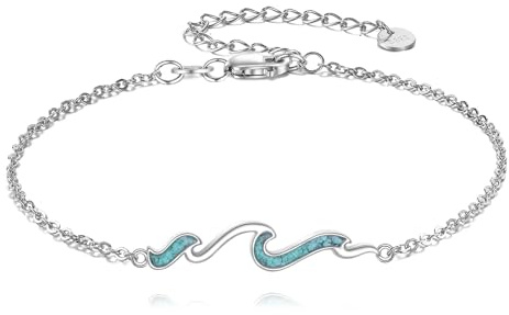 ONEFINITY Wellen Armband 925 Sterling Silber Türkis Wellen Armband Ozean Strand Schmuck Geschenke für Damen