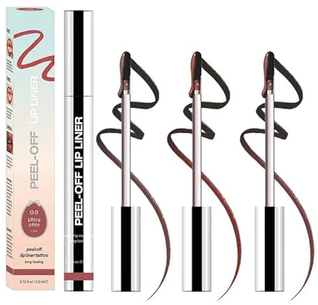 3Pcs Crayon à Lèvres Peel-Off, Rouge a Levre Peel Off Lip Stain, Plump Lip Liner, Rouge à Lèvres Longue Tenue Hautement Pigmenté, pour tous Types de peau