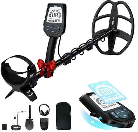 SUNPOW 2025 Profi Metalldetektor für Erwachsene – Wiederaufladbar mit Schnellladung, 11 Doppel-D-Spule, IP68 Wasserdicht, 6 Metallarten, 5 Modi, 10-Stufen Empfindlichkeit, LCD – Outdoor Schatzsuche