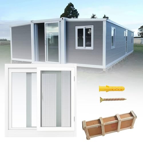 Ventana Corredera De Aluminio Con Mosquitera, Ventana Pequeña Para Caseta De Jardín, Fácil De Instalar Ventanas Corredera(Blanca,58x33cm)