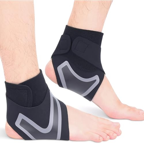 YOFDAL 2 pièces Chevillère Entorse et MaintienBlessures, Prévention et Sport Protège Cheville pour Homme et Femme Pied Droit ou Gauche