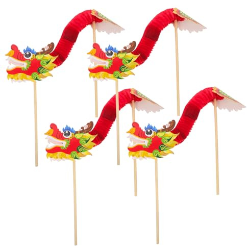 SOPOTUTU 4 Pièces Guirlande Dragon Papier Chinois de Taille Supérieure pour Nouvel an Chinois Décoration Festive Tenir Main Kit DIY Artisanat Familial pour Fête et Photo Accessoire