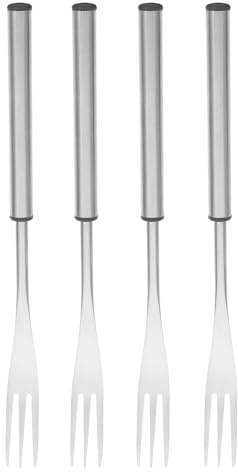 GRIRIW 4 pezzi Forchette Fonduta Acciaio Resistente Punte Antiscivolo per Formaggio Cioccolato e Marshmallow Lunghe e Resistenti per Barbecue e Pentola Calda