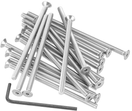 PATIKIL Tornillos De Cabeza Plana Con Hueco Hexagonal #8-32 X 3, 20Pcs Tornillos De Cabeza Avellanada Acero Inoxidable 304 (18-8) UNC Para Maquinaria Industrial Y Hogar
