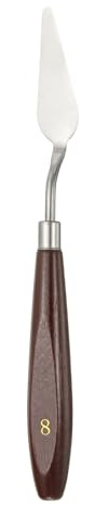 QUARKZMAN Couteau À Spatule Outil De Peinture 2.09 x 0.75 Acier Inox Spatule Couteaux À Spatule Grattoirs Outils Avec Manche En Hêtre Pour Acrylique Mélange Étendage, Rouge/Argent