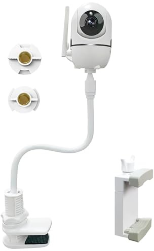 Baby Monitor Kamera Halter – Flexibler Arm & Silikonklemme – Werkzeugfrei für Gitterbett, Tisch & Regal Kompatibel mit HelloBaby, VTech, Motorola, Philips Avent & den Meisten Babyphone Halterung