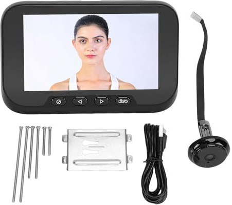 Telecamera Spioncino, Spioncino Digitale Grandangolare 1080P da 135 Gradi, Spioncino Video con Rilevamento del Movimento con Schermo a Colori da 4, 5 Pollici per la Casa