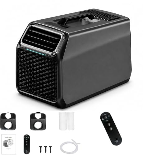 Climatizzatore da Campeggio Portatile 5000 BTU, Mini Condizionatore Mobile 3 in 1 con Raffreddamento e Deumidificatore Silenzioso, per Tenda, Camper, Studio Studenti, Camion