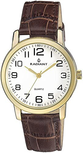 Radiant Reloj Hombre 3 ATM, Color De La Pulsera Marrón con Caja De Metal De Color Dorado Tamaño De La Caja 40,00 Mm