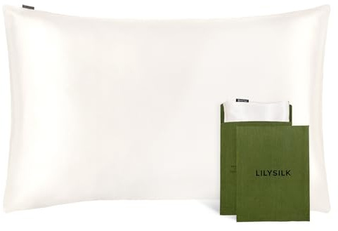 LILYSILK 100% 19MM Maulbeerseide Kissenbezug mit Umschlagverschluss superweiche Kissenhülle für besseren Schlaf und Haarpflege(Elfenbein，40x80cm)