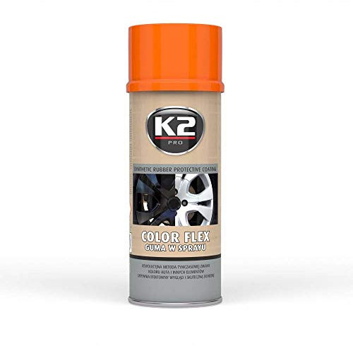 K2 Plasti Dip Color Flex plastica Arancione Gomma Vernice Spray aerosol 400 ml