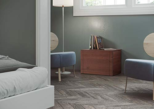 Moblit Baul con Puerta Abatible Realizada en Madera de Pino Maciza Serie Denia Color Nogal Medidas (46x70x39) cm (AltoxAnchoxFondo) Robusto y Duradero