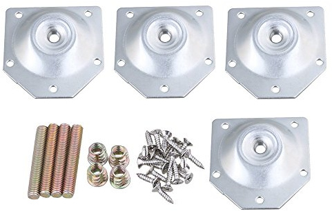 Sgerste 70 x 67 mm fer Argent meubles Force industrielle jambe plaques de montage T-plate pour canapé Pieds de table Lot de 4