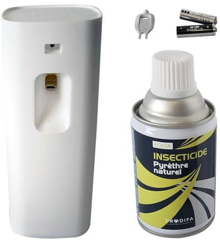 NUISIPRO - Diffuseur Anti Mouches, Anti moustiques - 1 Diffuseur & 1 Recharge Puissante - Insecticide Pyrèthre