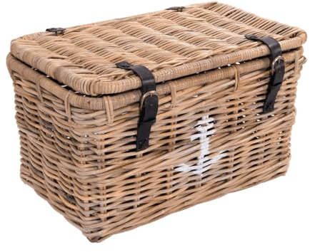 Korbtruhe Anker Korb Rattan Rattankorb Naturrrattan Geflecht (M)