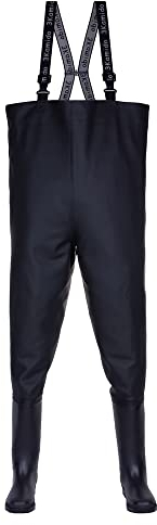 3Kamido Wathose Classic, SCHWARZ und GRÜN Serie 680, Anglerhose Standard, Fischerhose Teichhose Hochwasserhose (42 EU, Schwarz)