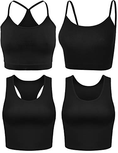 BOAO 4 er Bauchfreies Oberteil Damen Spaghettiträger Tank Tops Basic-Tops | BOAO 4 er Bauchfreies Oberteil Damen Spaghettiträger Tank Tops Basic-Tops
