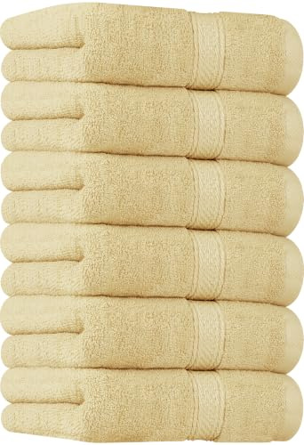 Utopia Towels Handtücher Set Baumwolle, 41x71 cm, 6er Pack, Beige | 100% Baumwolle, ultraweich, sehr saugfähig